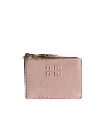 Miu Miu Nappa Leather Card Holder In White