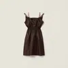 Miu Miu Nappa Leather Dress In Brown