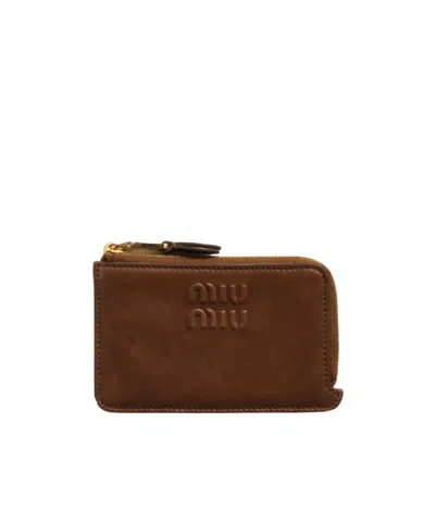 Miu Miu Nappa Leather Envelope Card Holder In Pink