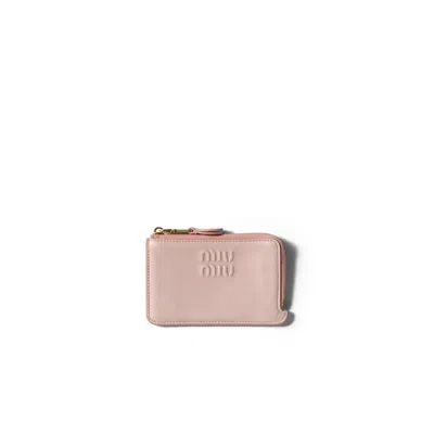 Miu Miu Nappa Leather Envelope Card Holder In Red