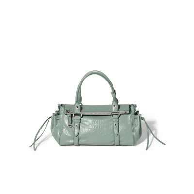 Miu Miu Nappa Leather Handbag In Green
