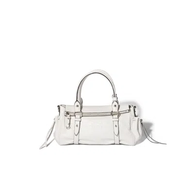 Miu Miu Nappa Leather Handbag In White