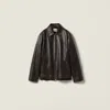 Miu Miu Nappa Leather Jacket In Brown