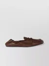 Miu Miu Nappa Leather Loafers Square Toe In Brown