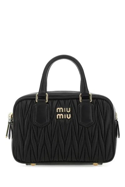 Miu Miu Nappa Leather Mini Handbag In Black