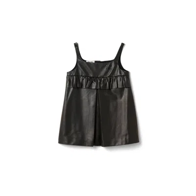 Miu Miu Nappa Leather Mini-dress In Black