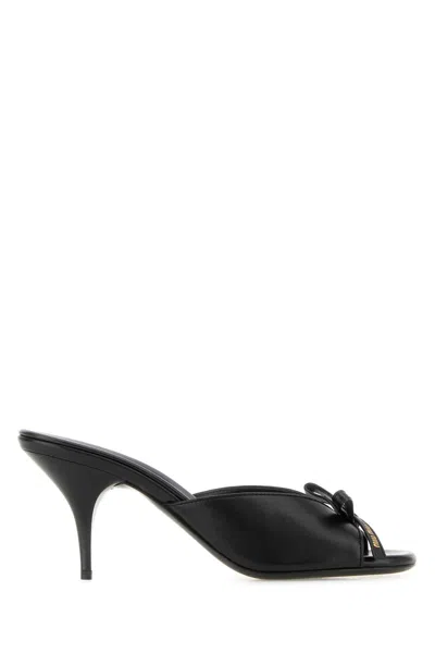 Miu Miu Nappa Leather Mule In Black