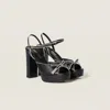 Miu Miu Nappa Leather Platform Sandals