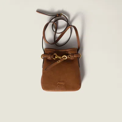 Miu Miu Nappa Leather Pouch In Brown