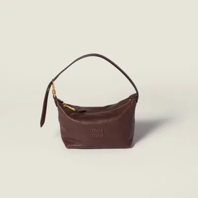 Miu Miu Nappa Leather Pouch In Brown