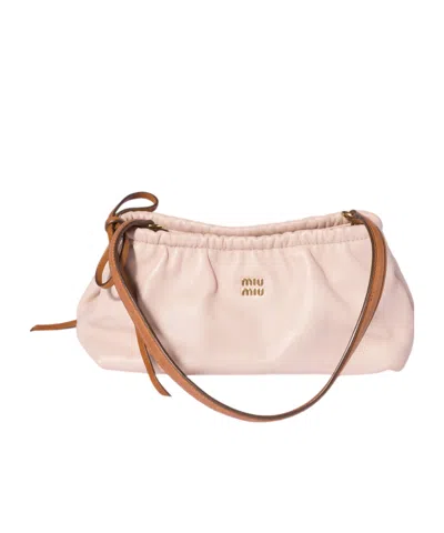 Miu Miu Nappa Leather Pouch In Pink