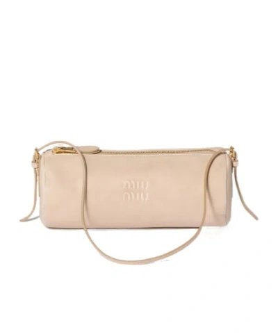 Miu Miu Nappa Leather Pouch In White