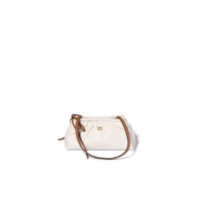 Miu Miu Nappa Leather Pouch In White