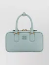 Miu Miu Nappa Leather Rectangular Handbag With Top Handles In Blue