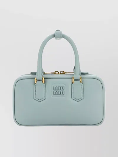 MIU MIU NAPPA LEATHER RECTANGULAR HANDBAG WITH TOP HANDLES