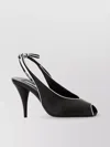 Miu Miu Nappa Leather Sandals Contrast Trim Peep Toe