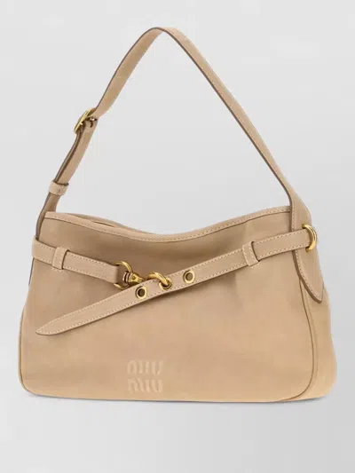 Miu Miu Nappa Leather Shoulder Clutch Bag Adjustable Strap