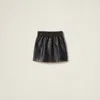 Miu Miu Nappa Leather Skirt In Black