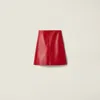Miu Miu Nappa Leather Skirt In Red