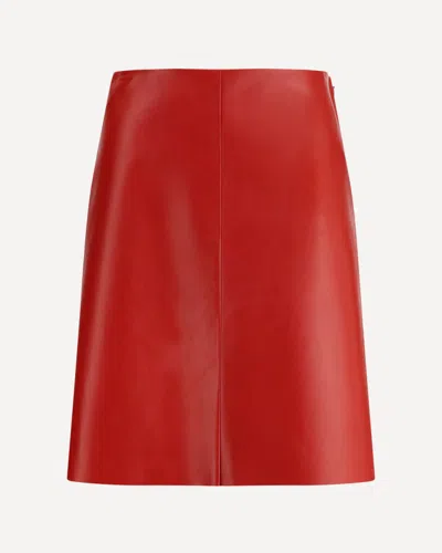 Miu Miu Nappa Leather Skirt In Red