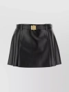 MIU MIU NAPPA LEATHER SKIRT WITH BELTED WAIST AND PLEATED DESIGN