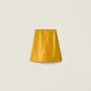 Miu Miu Nappa Leather Skirt In Yellow