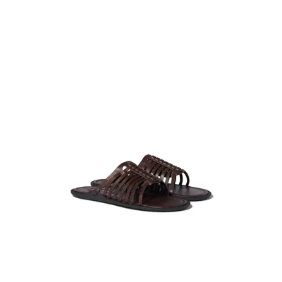 Miu Miu Nappa Leather Slides In Brown