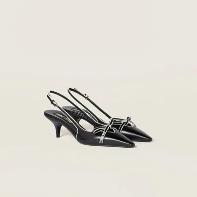 Miu Miu Nappa Leather Bow Slingback Pumps In Multi
