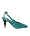 Miu Miu Décolleté Slingback In Nappa Color Pavone