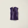 Miu Miu Nappa Leather Top With Buckle In Purple