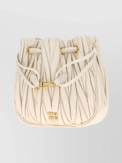 Miu Miu Nappa Leather Travel Pouch With Quilted Design