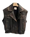 Miu Miu Women Logo Nappa Vest In Black