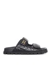 Miu Miu Nappa Leather Slippers In Black