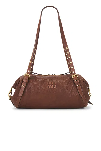 Miu Miu Nappa Monk Bag In Brown