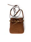 Miu Miu Leather Strap Pouch In Brown