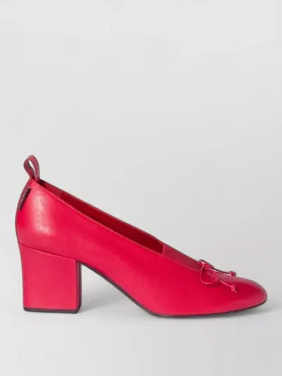 MIU MIU NAPPA PUMPS BLOCK HEEL BOW DETAIL