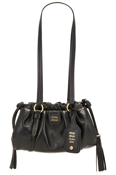 Miu Miu Nappa Shoulder Bag In Nero