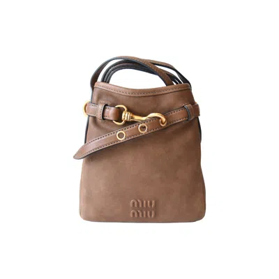 Miu Miu Nappa Suede Pouch Caramel