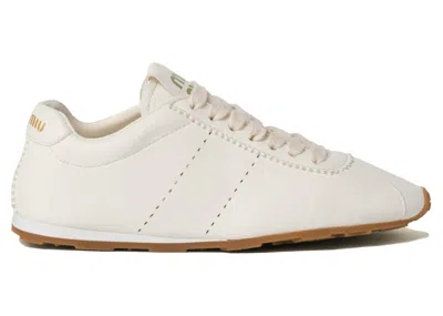 Pre-owned Miu Miu Nappa (women's) Sneakers In Ivory