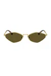 Miu Miu 0mu 56zs Angular Gold Metal Sunglasses In Gold