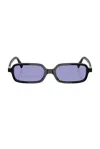 Miu Miu Narrow Rectangle Sunglasses In Black