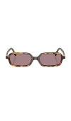 Miu Miu Rectangle-frame Sunglasses In 褐色