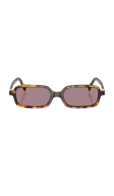 Miu Miu Rectangle-frame Sunglasses In 褐色