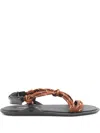 Miu Miu Nastro Brown Cord Flat Sandal
