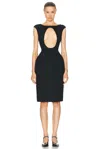 Miu Miu Natte Front Cut Out Midi Dress In Nero