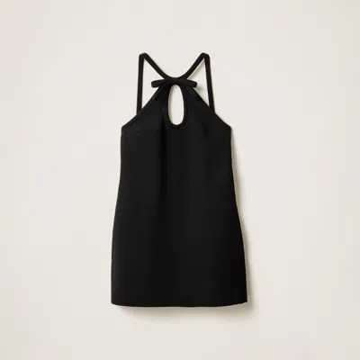 Miu Miu Natté Mini-dress In Black