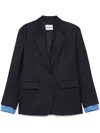 Miu Miu Navy Blazer With Blue Cuff Details