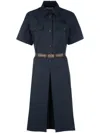 Miu Miu Mc Panama Night Blue Dress With Pockets