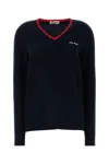 Miu Miu Blue Ribbed Wool Sweater