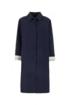 Miu Miu Collared Cotton Trench Coat With Side Pockets